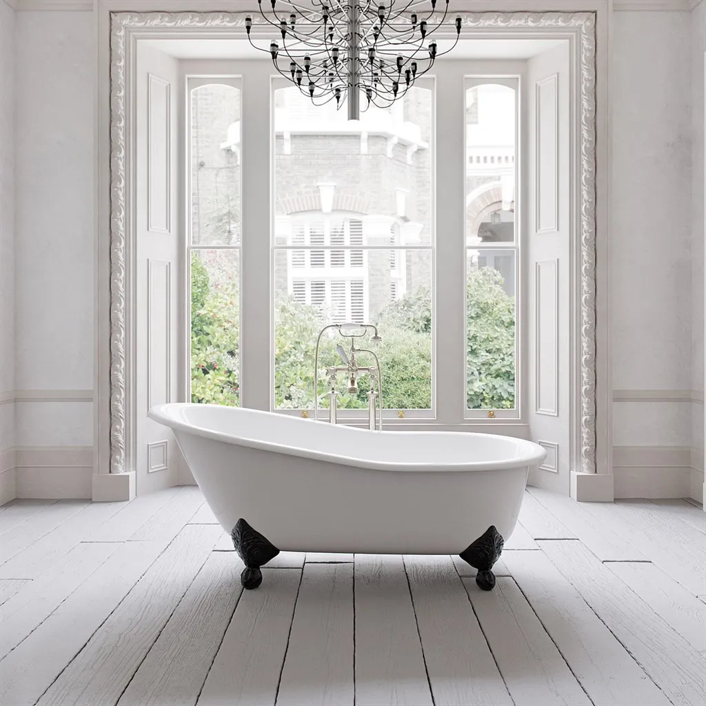 The Joyus 170 - Black & White Badewanne aus emailliertem Gusseisen