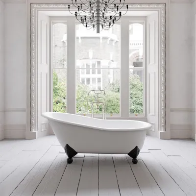 The Joyus 170 - Black & White Badewanne aus emailliertem Gusseisen