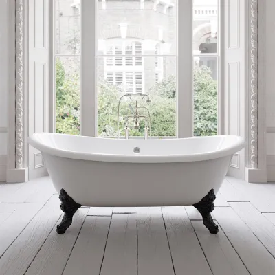 The Suite 183 - Black & White Badewanne aus emailliertem Gusseisen