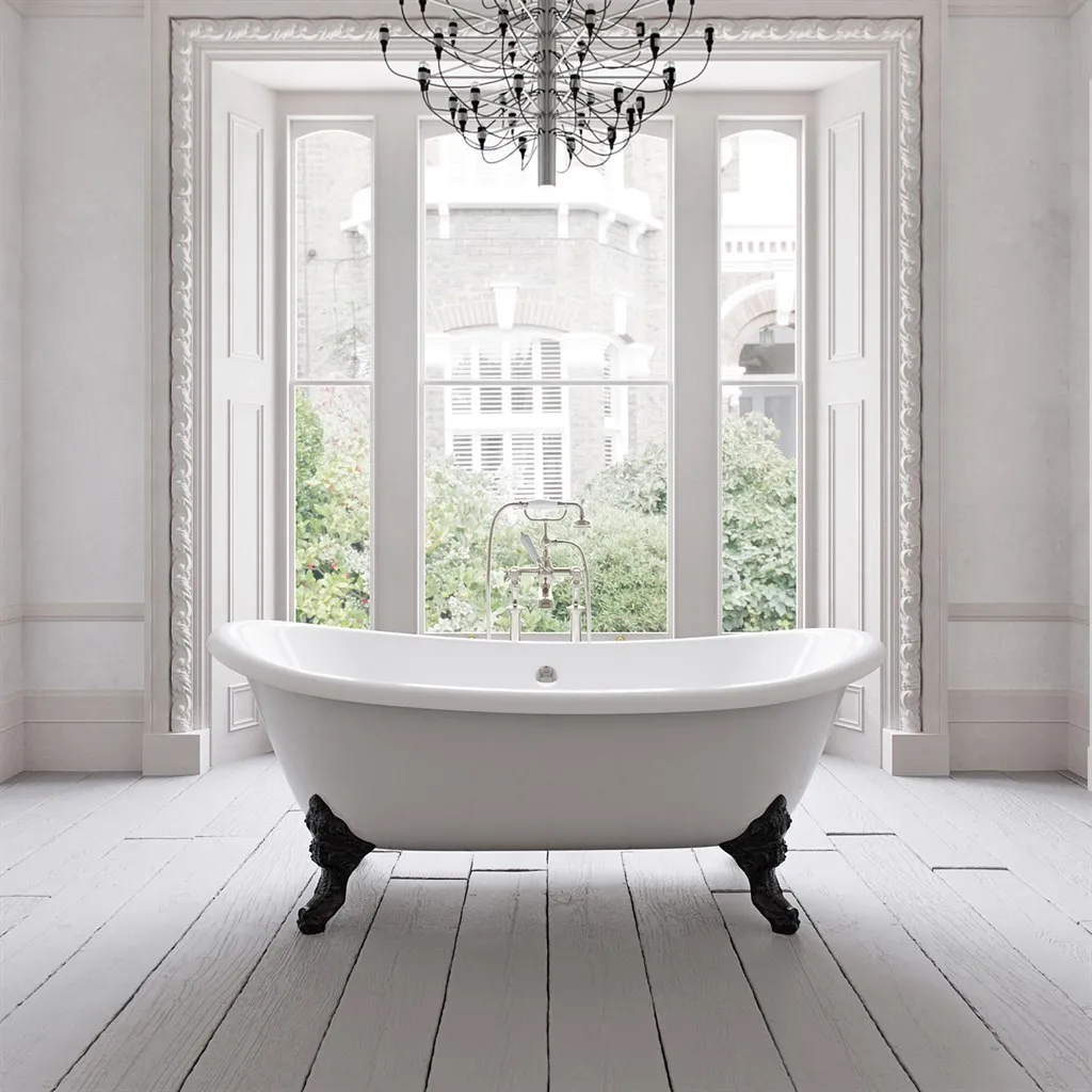 The Suite 183 - Black & White Badewanne aus emailliertem Gusseisen