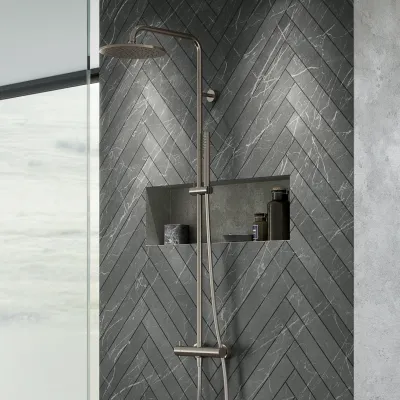 Semplice Rain DeLuxe SRL02 - SmartTerm Ø25 EasyClean, PVD-gebürsteter Stahl