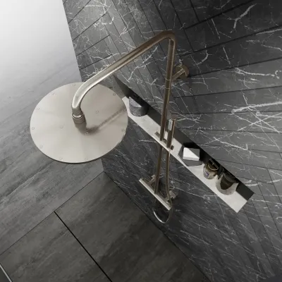 Semplice Rain DeLuxe SRL02 - SmartTerm Ø25 EasyClean, PVD-gebürsteter Stahl