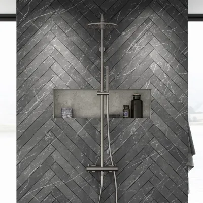 Semplice Rain DeLuxe SRL02 - SmartTerm Ø25 EasyClean, PVD-gebürsteter Stahl
