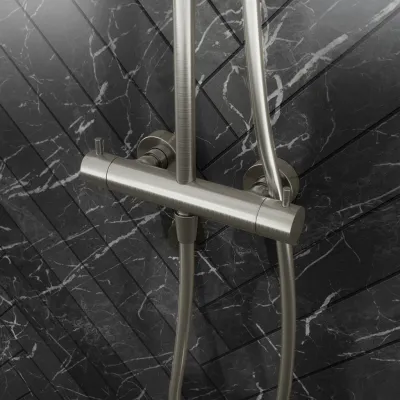 Semplice Rain DeLuxe SRL02 - SmartTerm Ø25 EasyClean, PVD-gebürsteter Stahl
