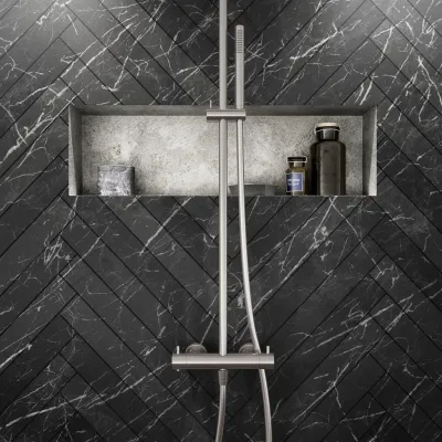 Semplice Rain DeLuxe SRL02 - SmartTerm Ø25 EasyClean, PVD-gebürsteter Stahl