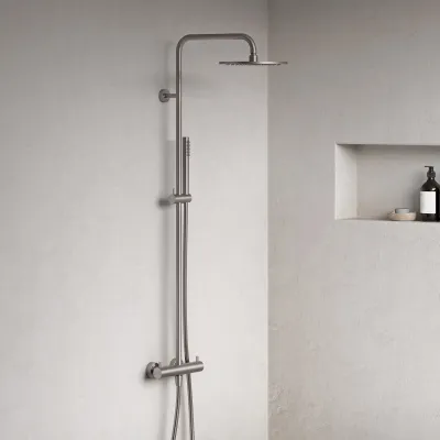 Semplice Rain DeLuxe SRL02 - SmartTerm Ø25 EasyClean, PVD-gebürsteter Stahl