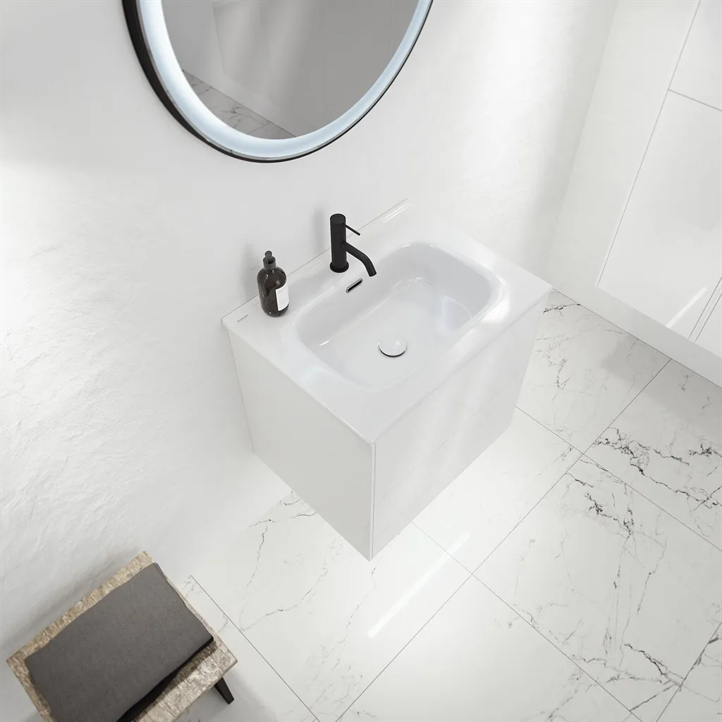 ArkiLife Cobus ACC60 - Slim-Design Badezimmermöbel 61x46,5 cm mit Porzellanwaschbecken