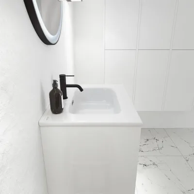 ArkiLife Cobus ACC60 - Slim-Design Badezimmermöbel 61x46,5 cm mit Porzellanwaschbecken