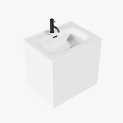 ArkiLife Cobus ACC60 - Slim-Design Badezimmermöbel 61x46,5 cm mit Porzellanwaschbecken