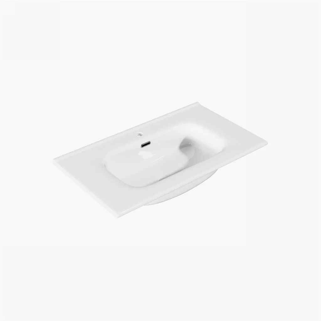 ArkiLife® Cobus ACC80-CB - 81x46,5 Slim-Edge, weißes Porzellanwaschbecken