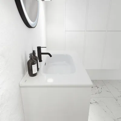 ArkiLife Cobus ACC80 - Slim-Design-Möbel 81 x 46,5 cm mit Porzellanwaschbecken