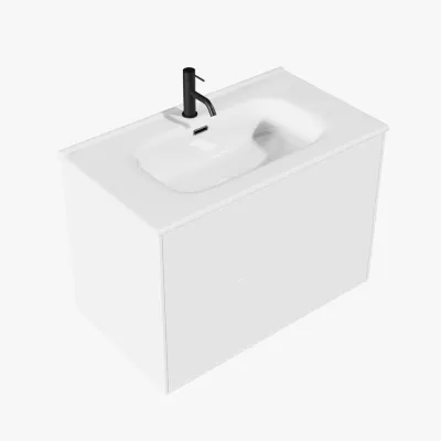 ArkiLife Cobus ACC80 - Slim-Design-Möbel 81 x 46,5 cm mit Porzellanwaschbecken