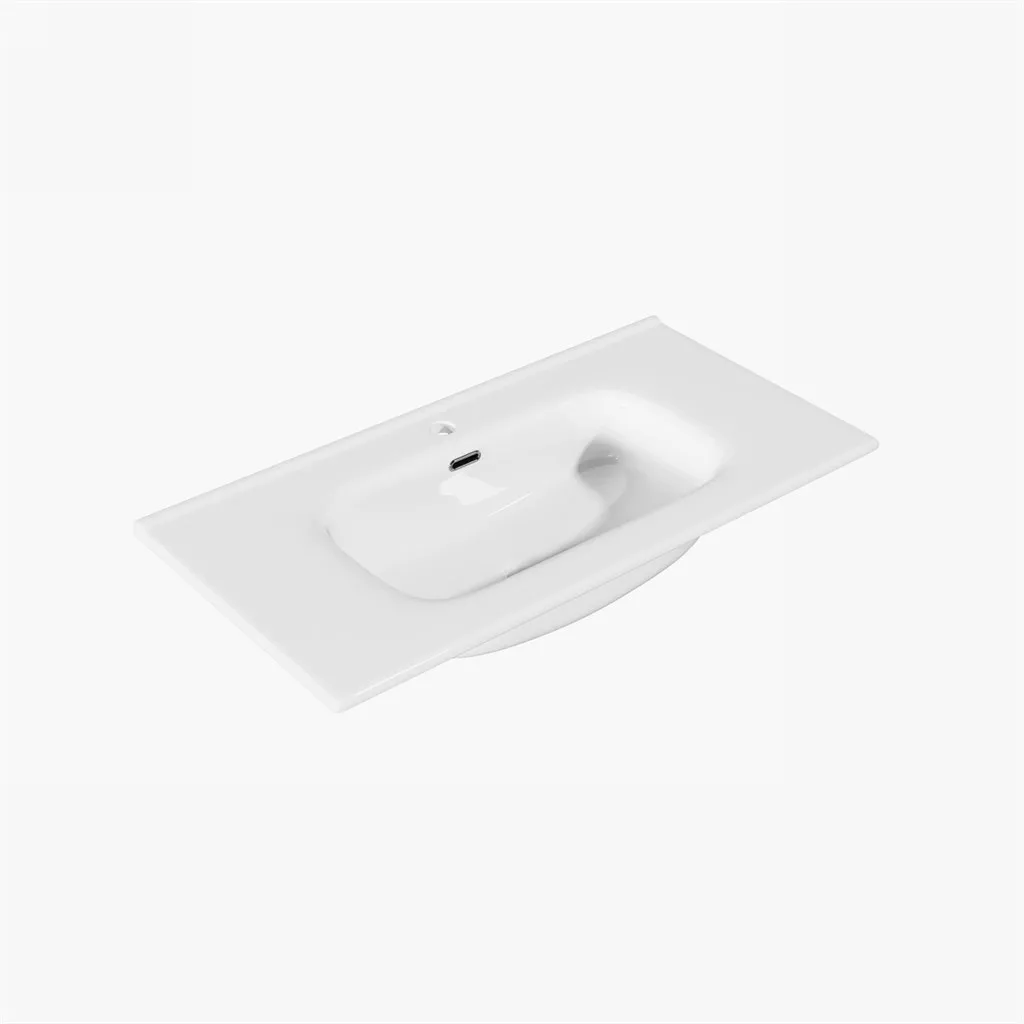 ArkiLife® Cobus ACC90-CB - 91x46,5 Slim-Edge, weißes Porzellanwaschbecken