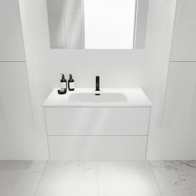 ArkiLife Cobus ACC90 - 91 x 46,5, Slim-Design-Möbel 91 x 46,5 cm mit Porzellanspüle
