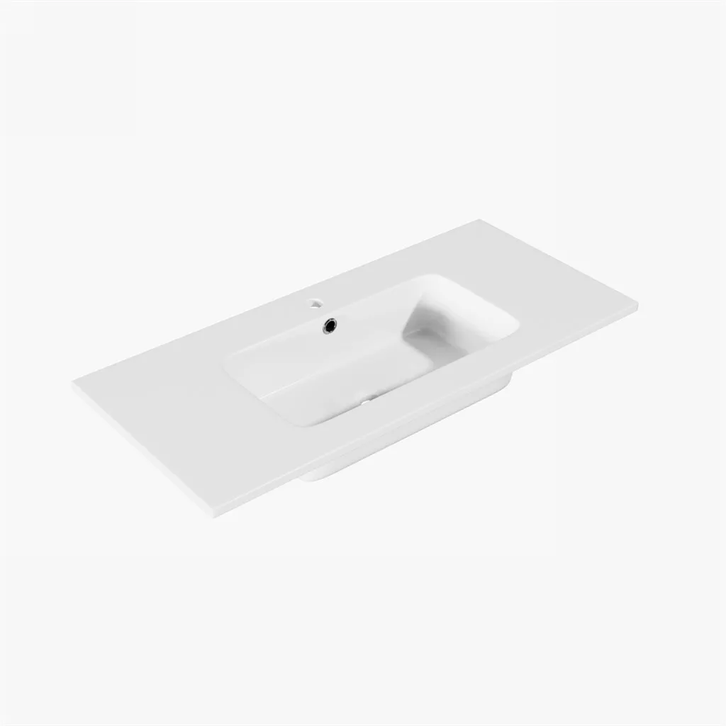 ArkiLife® Cobus ACC100-SB - Slim-Edge Designerspüle 100,5x46,5 cm, Weiß Sanistone