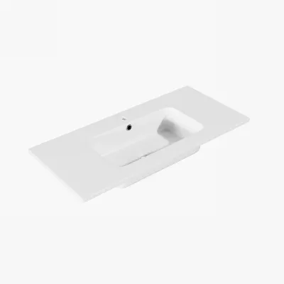 ArkiLife® Cobus ACC100-SB - Slim-Edge Designerspüle 100,5x46,5 cm, Weiß Sanistone