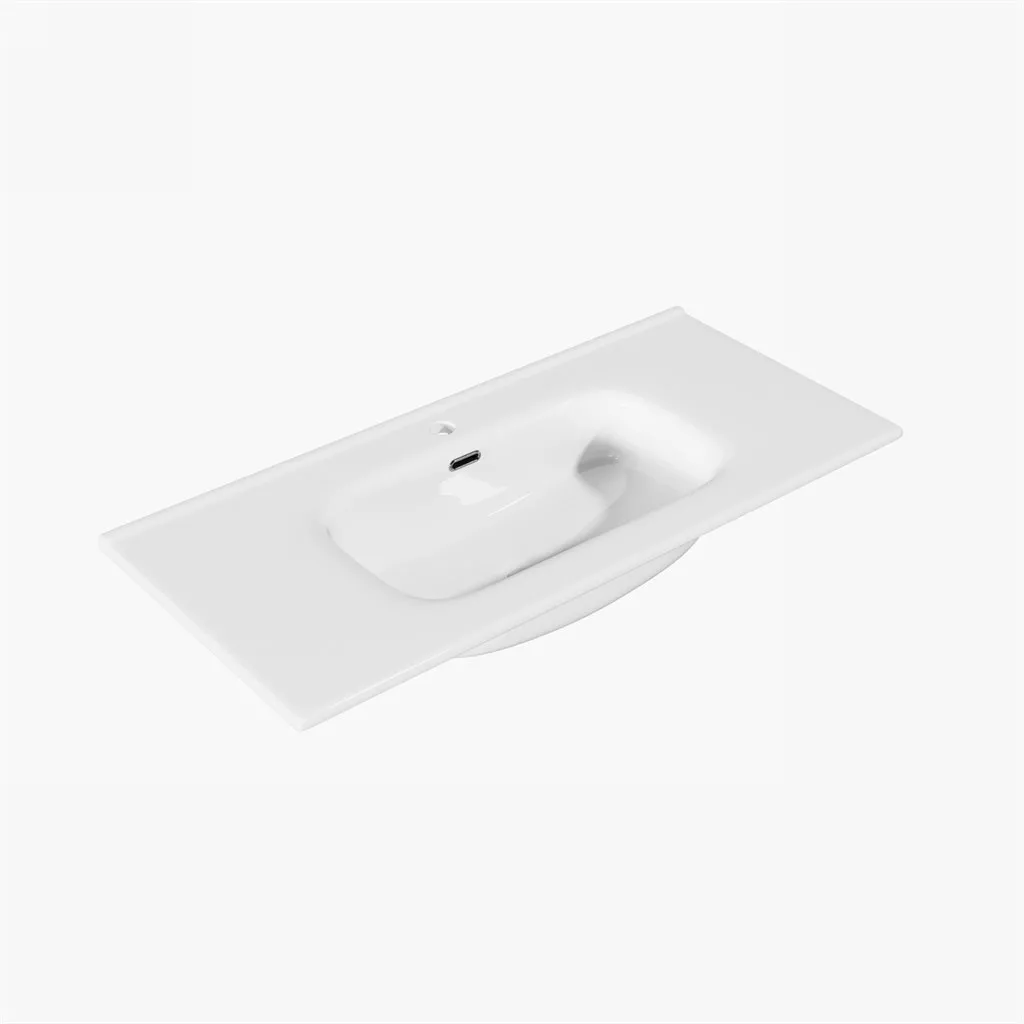 ArkiLife® Cobus ACC100-CB - 101 x 46,5 Slim-Edge, weißes Porzellanspülbecken