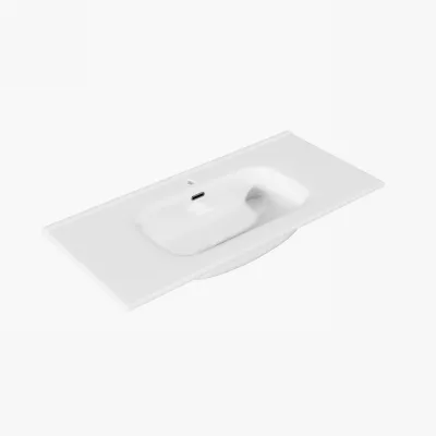 ArkiLife® Cobus ACC100-CB - 101 x 46,5 Slim-Edge, weißes Porzellanspülbecken
