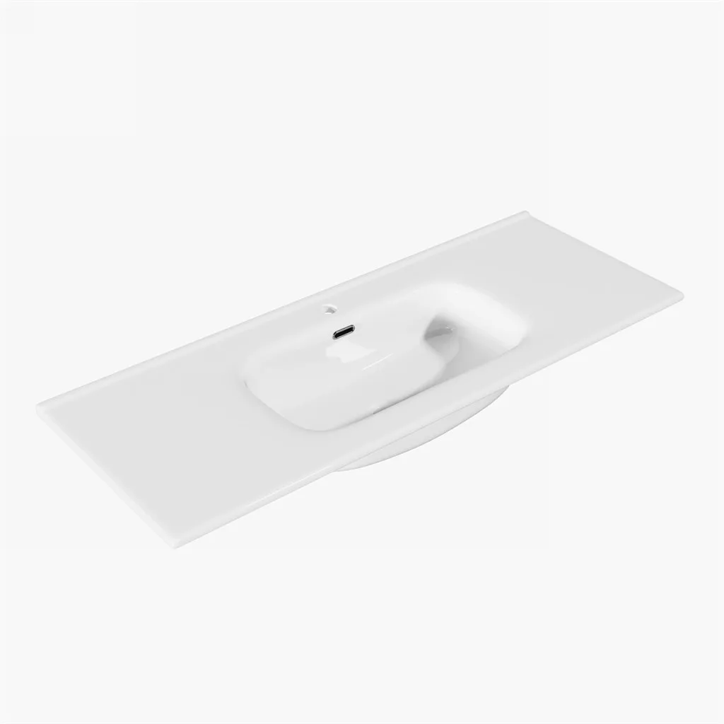 ArkiLife®Cobus ACC120-CB - 121x46,5 Slim-Edge, weißes Porzellanwaschbecken