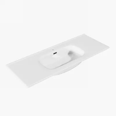 ArkiLife®Cobus ACC120-CB - 121x46,5 Slim-Edge, weißes Porzellanwaschbecken
