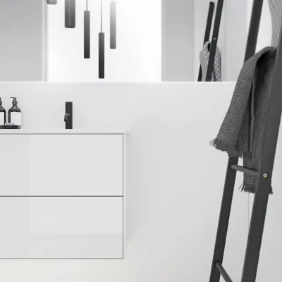 ArkiLife Cobus ACC120D - Slim-Design-Möbel 121 x 46,5 cm mit Porzellanwaschbecken