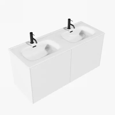 ArkiLife Cobus ACC120D - Slim-Design-Möbel 121 x 46,5 cm mit Porzellanwaschbecken