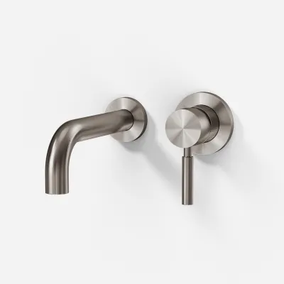 Semplice SHV102 - Waschtischarmatur, 22 cm Auslauf, PVD gebürsteter Stahl