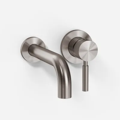 Semplice SHV102 - Waschtischarmatur, 22 cm Auslauf, PVD gebürsteter Stahl