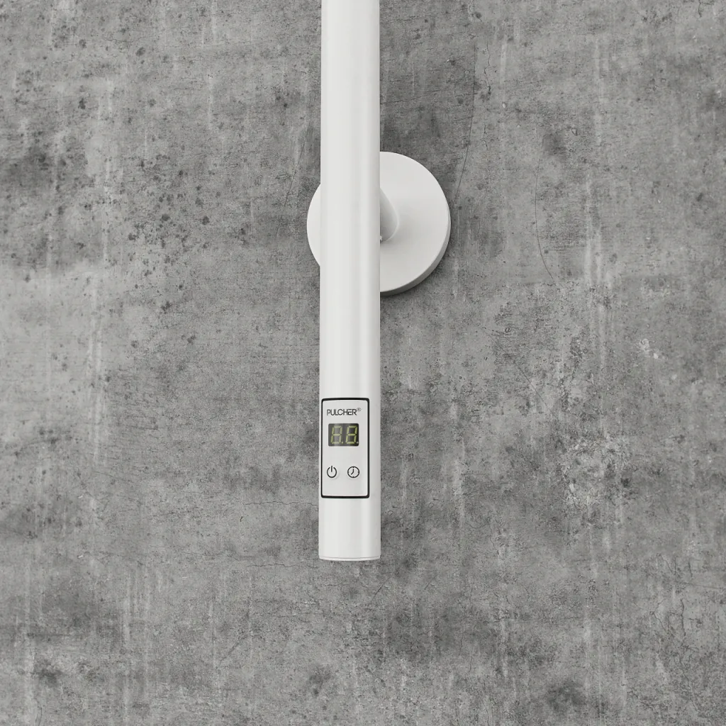Pulcher® Style PS14 - Elektrischer Handtuchtrockner mit Timer, Mattweiß
