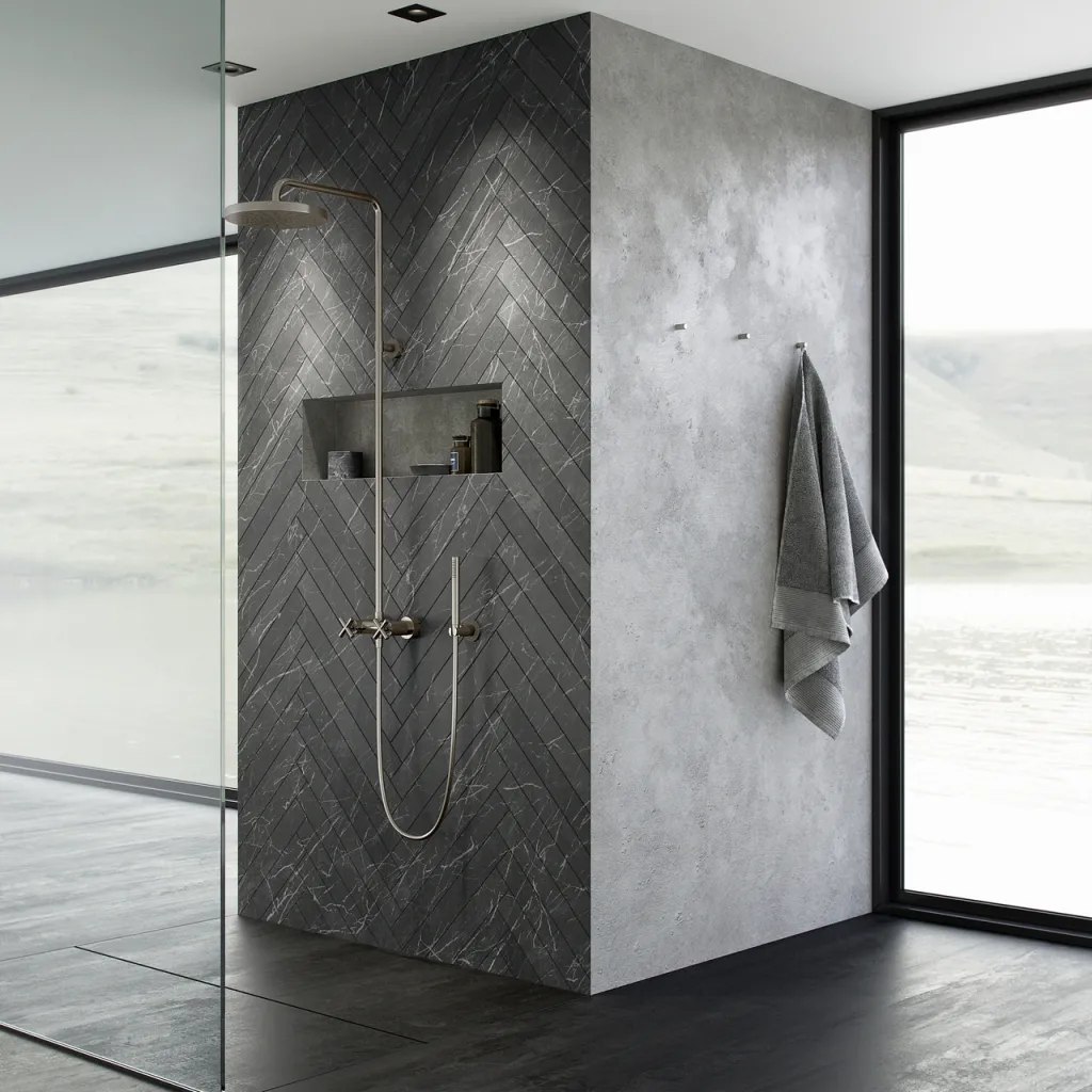 Fly Classic FBR7100 - XL Rain DeLux Dusche Ø24, PVD gebürsteter Stahl