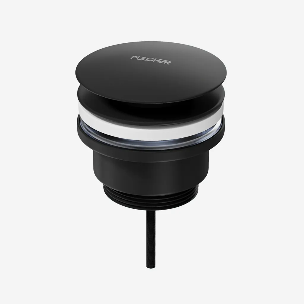 Pulcher Semplice Fly 1¼” - Universelles Bodenventil, Mattschwarz