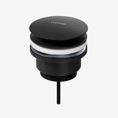 Pulcher Semplice Fly 1¼” - Universelles Bodenventil, Mattschwarz