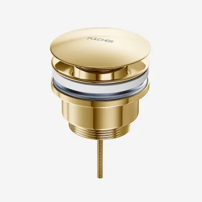 Pulcher Semplice Fly 1¼” - Universelles Bodenventil, Messing poliert, natur