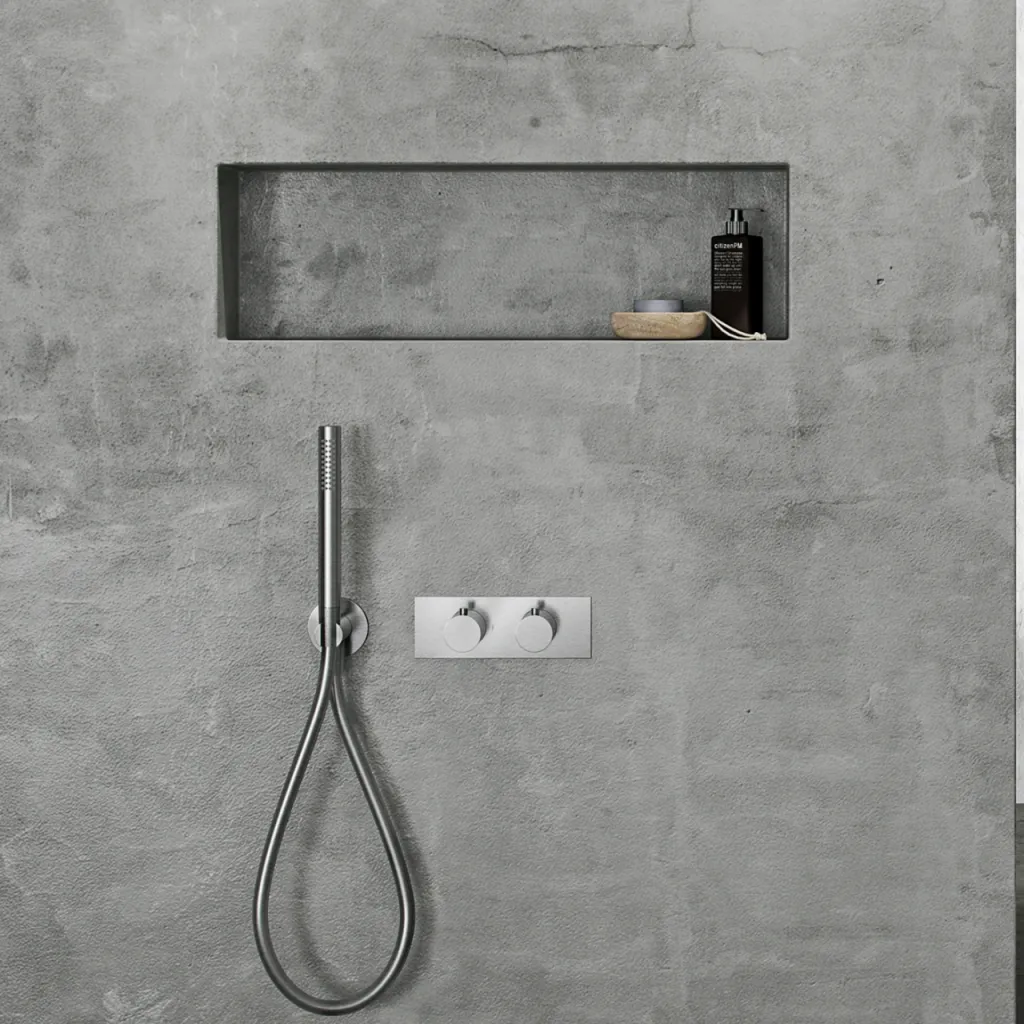 Classwell C18 S01 - Thermostatset Rain DeLuxe Ø20, Wand, Edelstahl gebürstet