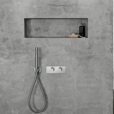 Classwell C18 S01 - Thermostatset Rain DeLuxe Ø20, Wand, Edelstahl gebürstet