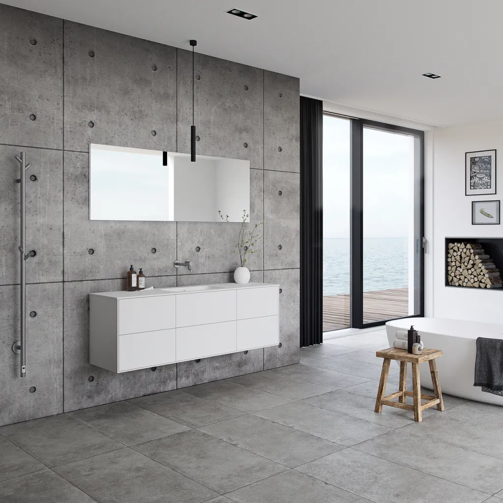 Pulcher Mood 160 Soft - Badezimmermöbel 160x46 cm, Mathvid mit SolidTec®-Waschbecken