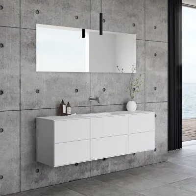 Pulcher Mood 160 Soft - Badezimmermöbel 160x46 cm, Mathvid mit SolidTec®-Waschbecken