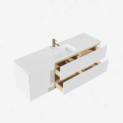 Pulcher Mood 160 Soft - Badezimmermöbel 160x46 cm, Mathvid mit SolidTec®-Waschbecken