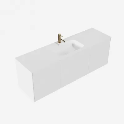 Pulcher Mood 160 Soft - Badezimmermöbel 160x46 cm, Mathvid mit SolidTec®-Waschbecken