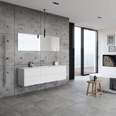 Pulcher Mood 180 Soft - Badezimmermöbel 180x46 cm, Mathvid mit SolidTec®-Waschbecken