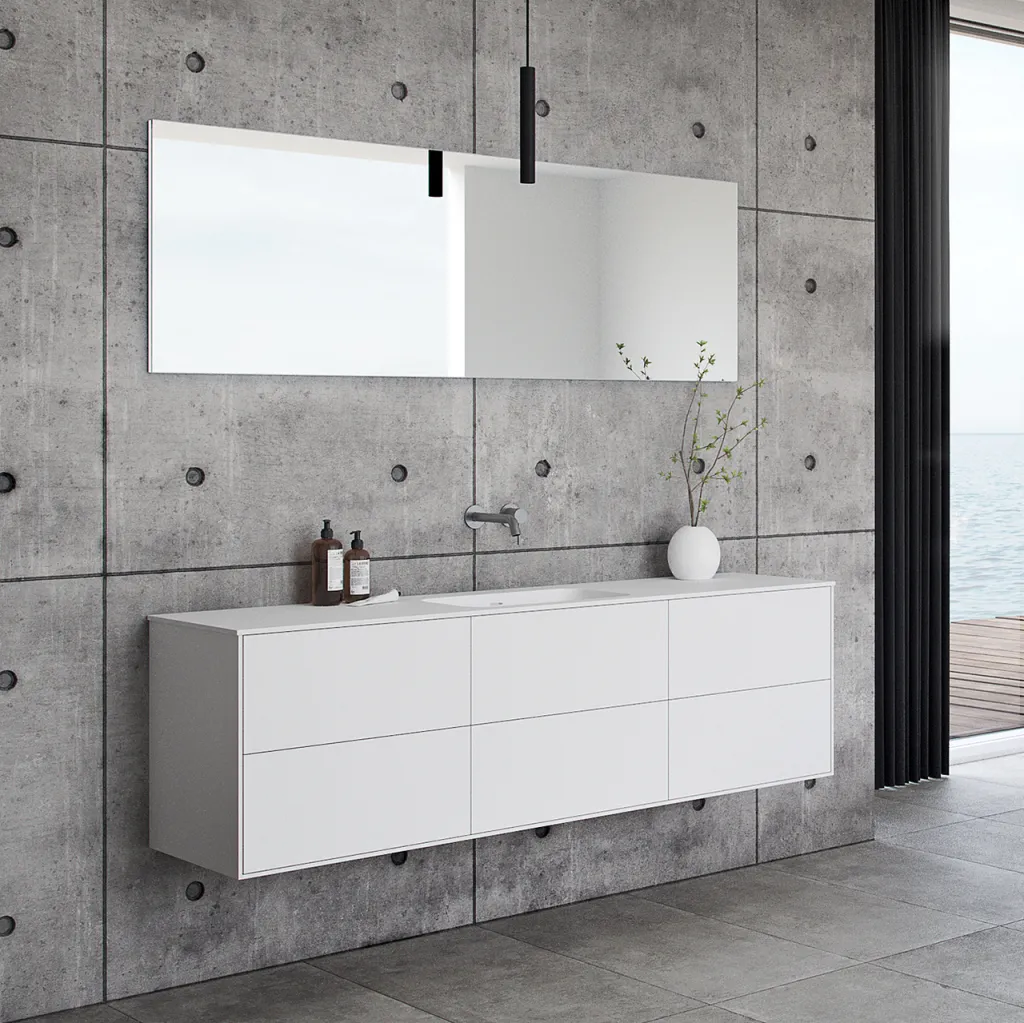 Pulcher Mood 180 Soft - Badezimmermöbel 180x46 cm, Mathvid mit SolidTec®-Waschbecken
