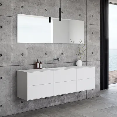Pulcher Mood 180 Soft - Badezimmermöbel 180x46 cm, Mathvid mit SolidTec®-Waschbecken