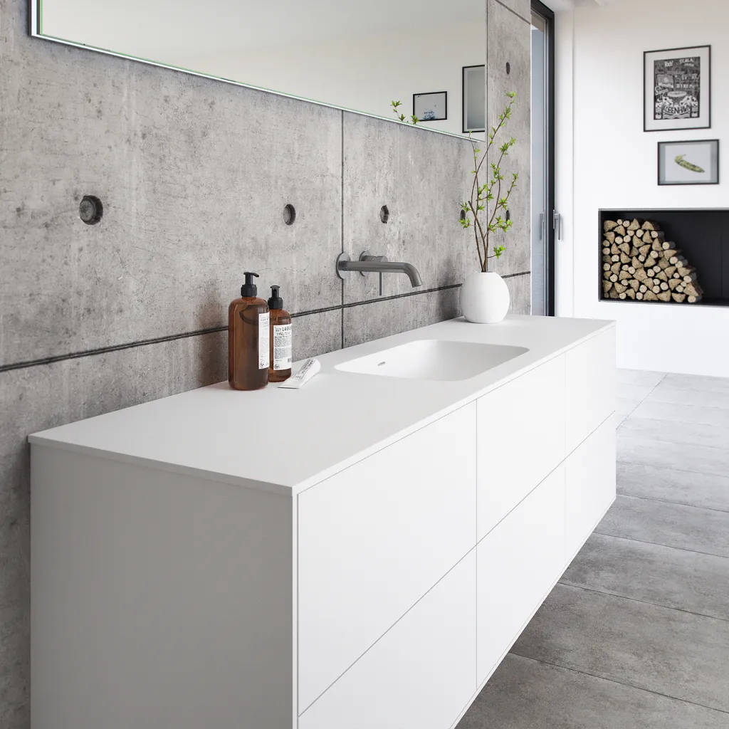 Pulcher Mood 180 Soft - Badezimmermöbel 180x46 cm, Mathvid mit SolidTec®-Waschbecken