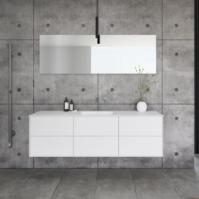Pulcher Mood 180 Soft - Badezimmermöbel 180x46 cm, Mathvid mit SolidTec®-Waschbecken