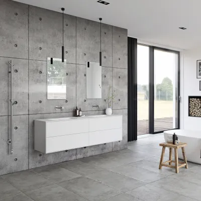 Pulcher Mood 180D Soft - Badezimmermöbel 180x46 cm, Mathvid mit SolidTec®-Waschbecken