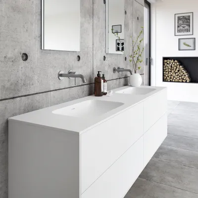 Pulcher Mood 180D Soft - Badezimmermöbel 180x46 cm, Mathvid mit SolidTec®-Waschbecken