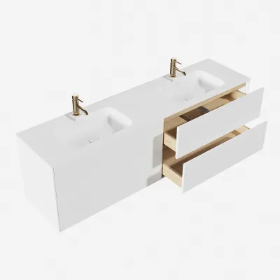 Pulcher Mood 180D Soft - Badezimmermöbel 180x46 cm, Mathvid mit SolidTec®-Waschbecken