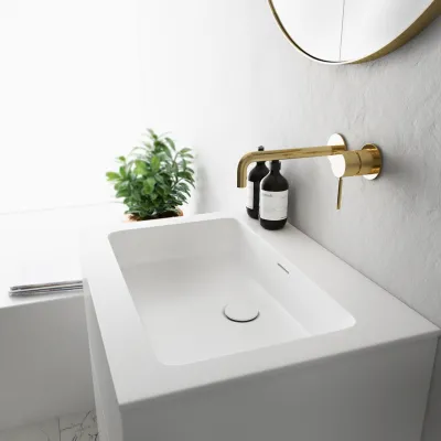 Pulcher Mood 60 Soho - Badmöbel 60x46 cm, Mattweiß mit SolidTec® Waschbecken
