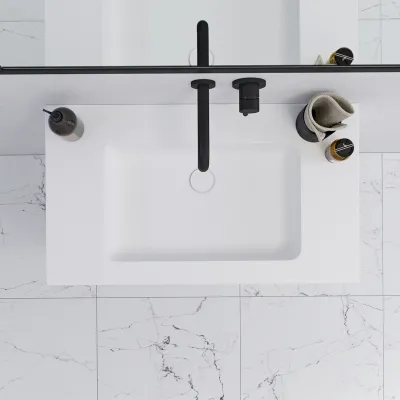 Pulcher Mood 80 Soho - Badmöbel 80x46 cm, Mattweiß mit SolidTec® Waschbecken