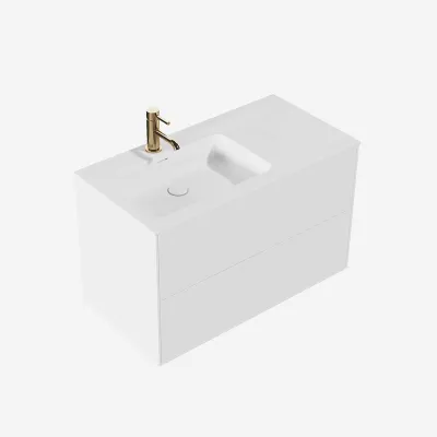 Pulcher Mood 90L Soho - Badezimmermöbel 90x46 cm, Mathvid mit SolidTec®-Waschbecken